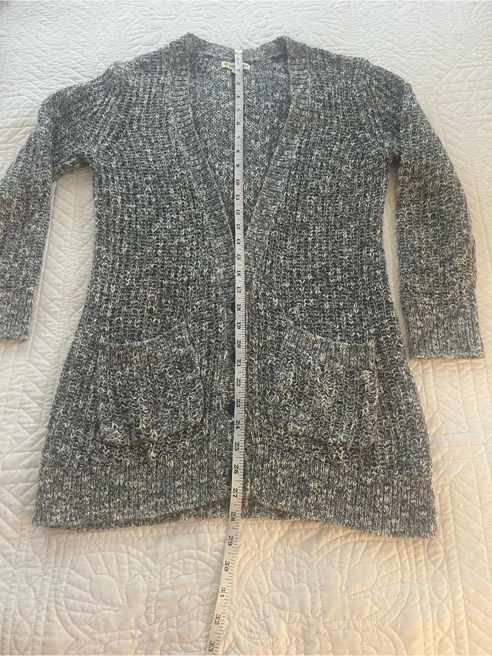 Tucker + Tate Gray Marled V-Neck Button Cardigan